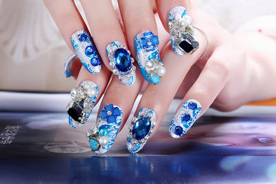 Uñas Postizas Decoradas con Lazo y Corona - Parches de Uñas Artísticas - Image 17