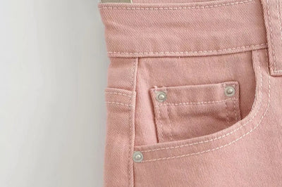 Shorts de Mezclilla Cintura Alta Básicos Elásticos con Textura Acanalada - Image 10