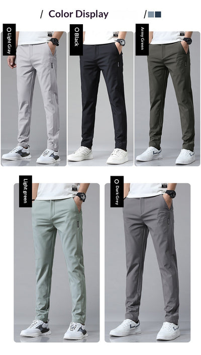 Pantalones Casuales Elásticos para Hombre con Forro Polar y Tela Ice Silk - Image 21