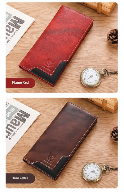 Billetera Bifold de Cuero Engrasado Premium para Hombre - Capacidad Grande - Image 25