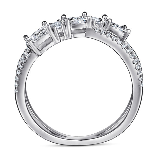 Anillo de Plata 925 con Zirconia Cúbica - Diseño Cruz Giratorio para Mujer - Image 2