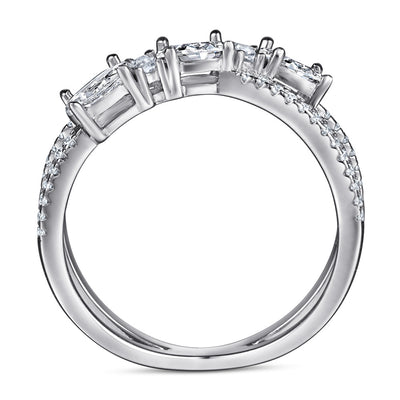 Anillo de Plata 925 con Zirconia Cúbica - Diseño Cruz Giratorio para Mujer - Image 2