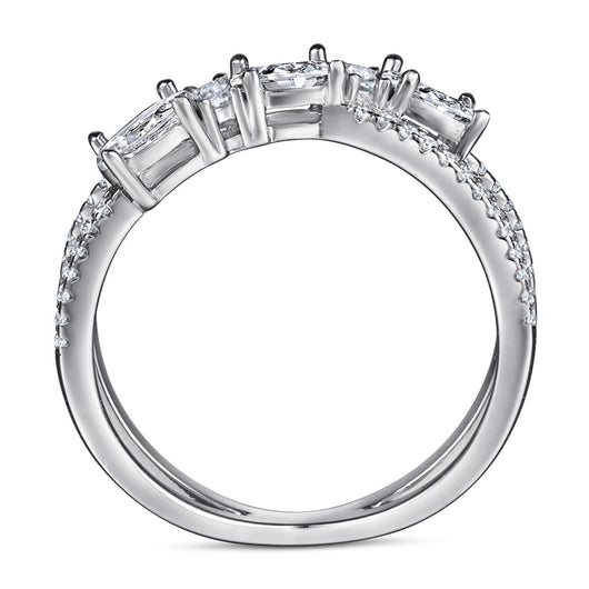 Anillo de Plata 925 con Zirconia Cúbica - Diseño Cruz Giratorio para Mujer - Image 2