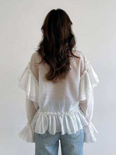 Blusa Elegante Estilo Francés con Cierre de Moño y Manga Larga - Image 11