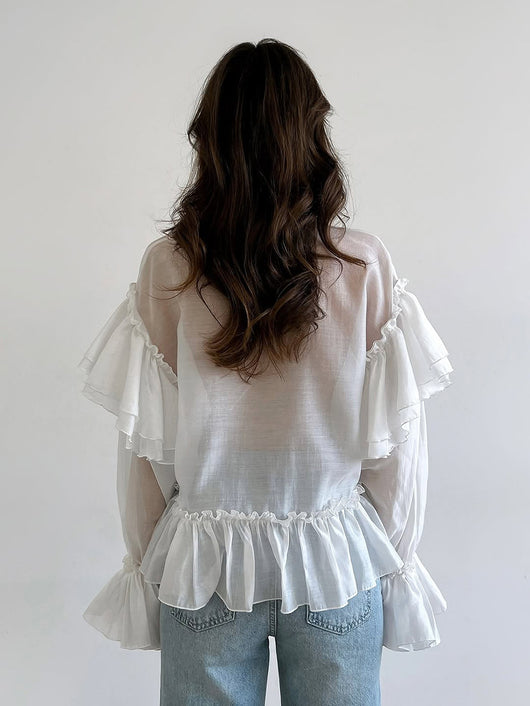 Blusa Elegante Estilo Francés con Cierre de Moño y Manga Larga - Image 11