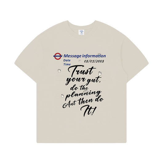 Camiseta Suelta con Estampado de Letras para Hombre - Image 4
