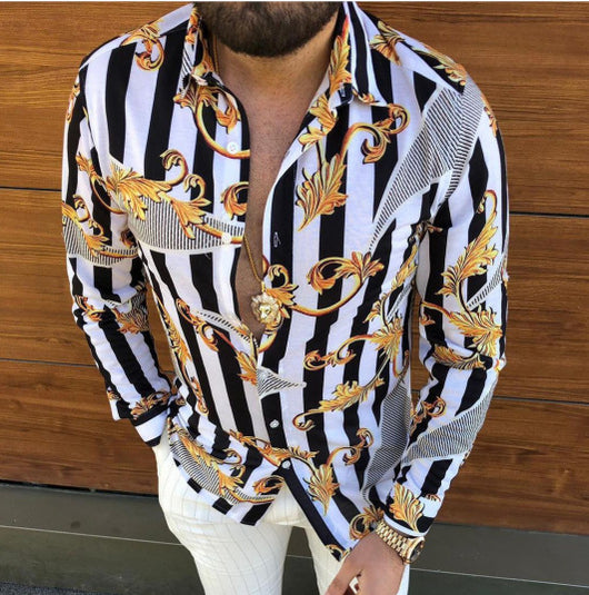 Camisa Casual de Manga Larga con Estampado para Hombre - Image 24
