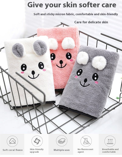 Juego de Toallas de Baño Coral Velvet con Diseño Orejas de Conejo y Koala - Set Regalo - Image 31