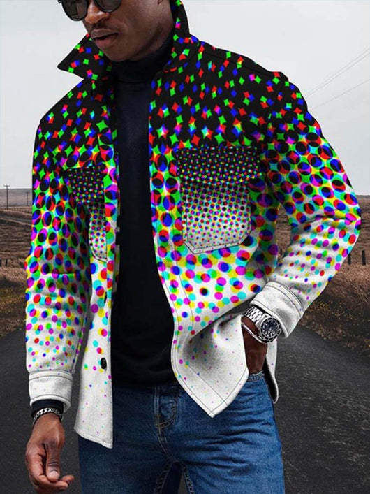 Cardigan Estampado Digital con Botones 3D y Degradado de Colores - Image 3