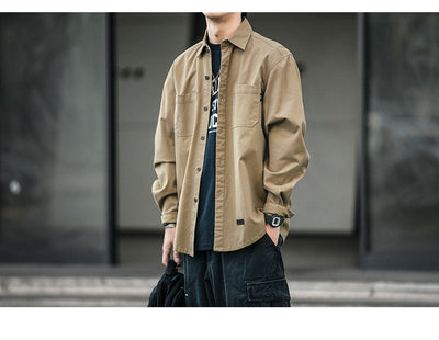 Chaqueta Casual Holgada con Bolsillos - Estilo Coreano para Hombres Jóvenes - Image 8