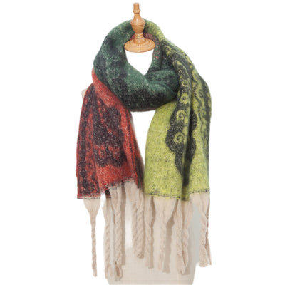 Bufanda Jacquard Paisley con Flecos Gruesos - Image 16