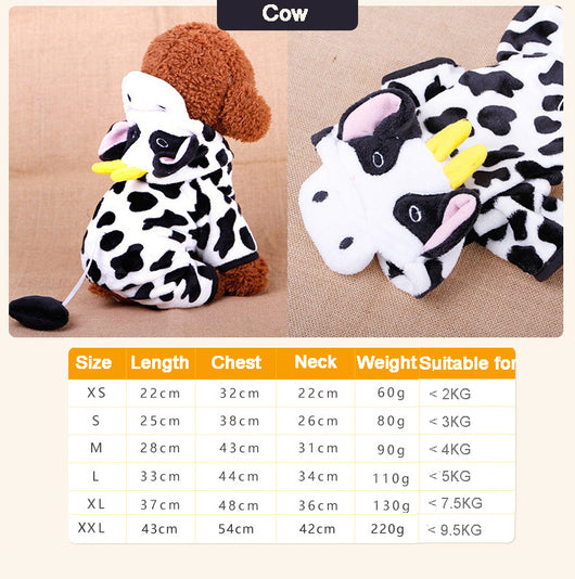 Ropa para Perros Terciopelo Coral con Diseño de Alce y Vaca - Image 13