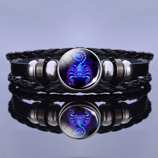 Pulsera de Pareja Constelaciones Luminosas - Cuero Negro - Image 8