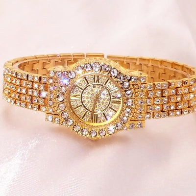 Reloj Pulsera Mujer con Cristales Brillantes y Cierre Impermeable