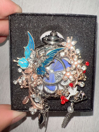 Reloj de Bolsillo Mariposa Personalizable - Diseño Chino con Plumas Deslumbrante - Image 16