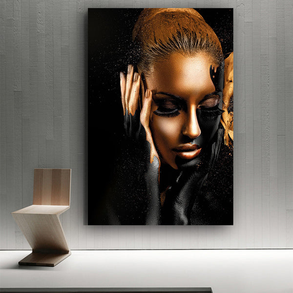 Cuadro Moderno Mujer Africana HD - Lienzo sin Marco para Decoración de Pared