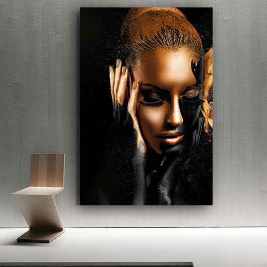 Cuadro Moderno Mujer Africana HD - Lienzo sin Marco para Decoración de Pared