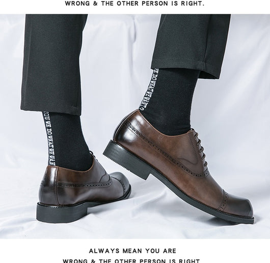 Zapatos de Cuero Puntiagudos Estilo Retro para Hombre Talla Grande - Image 17