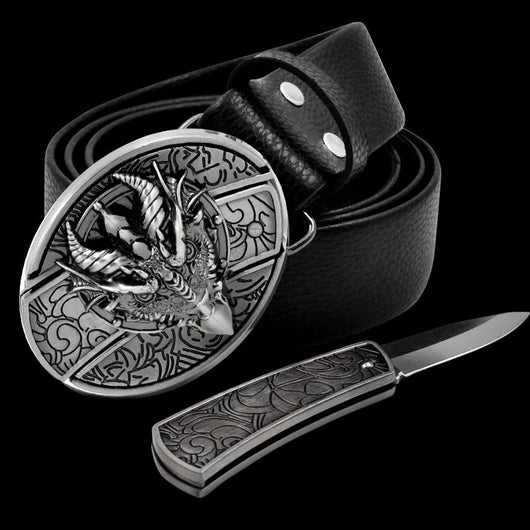 Cinturón de Cuero con Cuchillo Integrado y Hebilla de Seguridad - Image 29