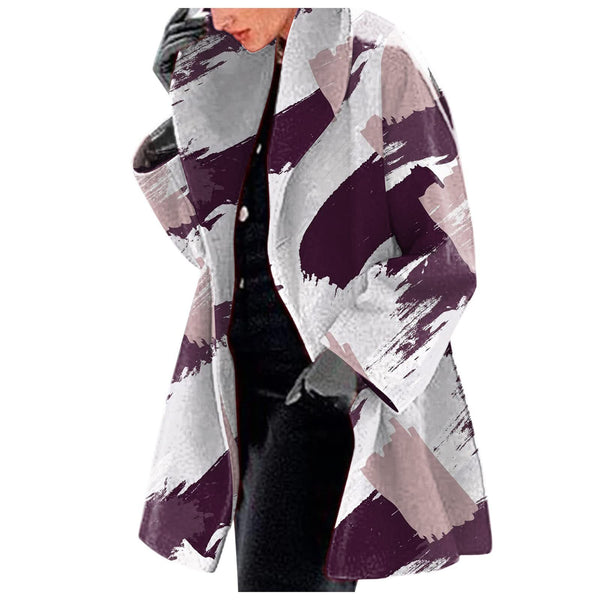 Chaqueta de Lana Estampada para Mujer