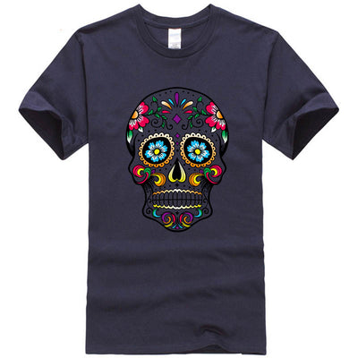 Camiseta Casual Estampado Calavera Manga Corta - Image 10