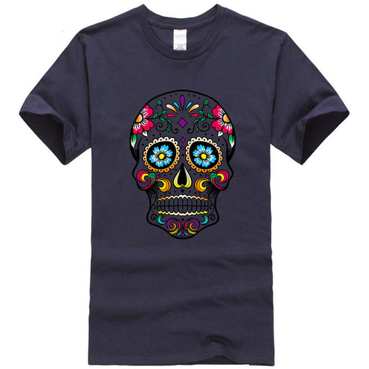 Camiseta Casual Estampado Calavera Manga Corta - Image 10