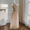 Vestido Largo de Lentejuelas y Gasa para Cena