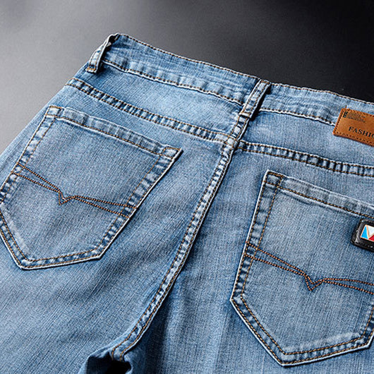 Pantalones Vaqueros Azul Claro Rectos Casuales - Image 12