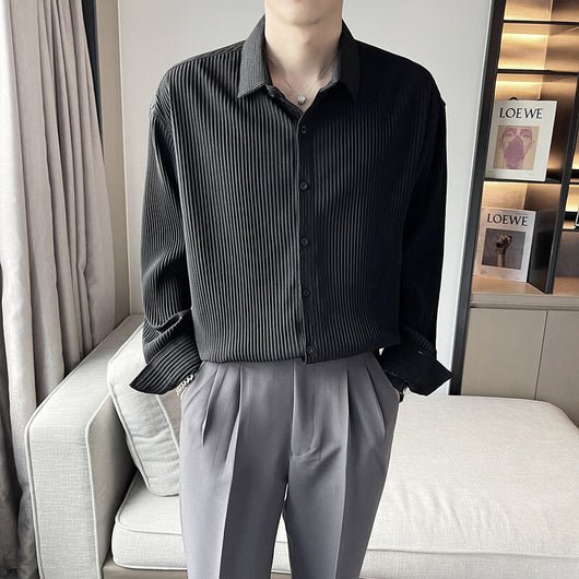 Camisa Blanca Casual con Rayas Oscuras - Diseño Moderno y Versátil - Image 5