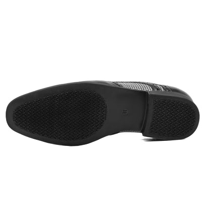 Zapatos Casuales de Cuero con Patrón Pata de Gallo para Hombre - Image 51