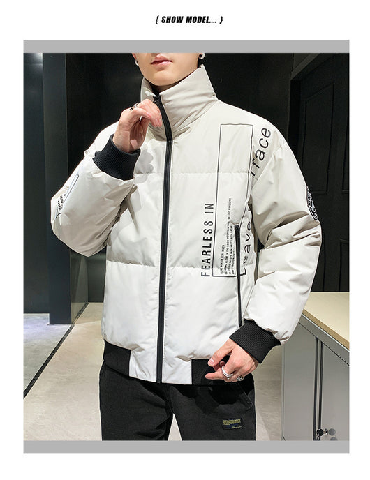 Chaqueta Acolchada de Plumón de Pato Blanco para Hombre - Cálida y Ligera - Image 11