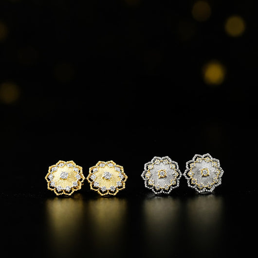 Aretes de Girasol Corte Antiguo - Image 9