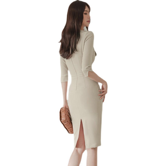 Vestido Ajustado Cintura Marcada con Bolsa Lateral - Image 2