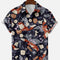 Camisa Suelta Manga Corta Fox con Impresión 3D Digital para Hombre