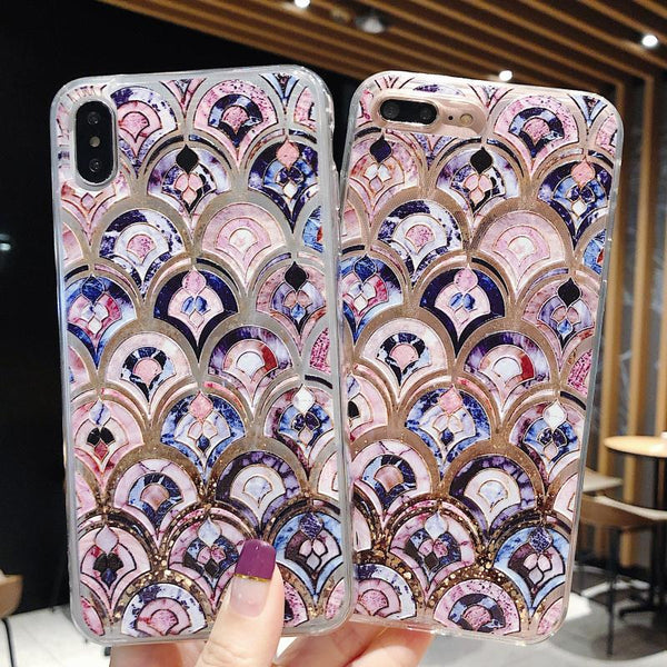 Funda Mármol Escama de Pez con Arena Movediza