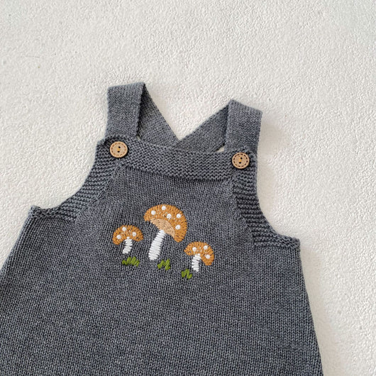 Peto Infantil con Bordado de Hongos + Gorro Juego para Bebés - Image 14