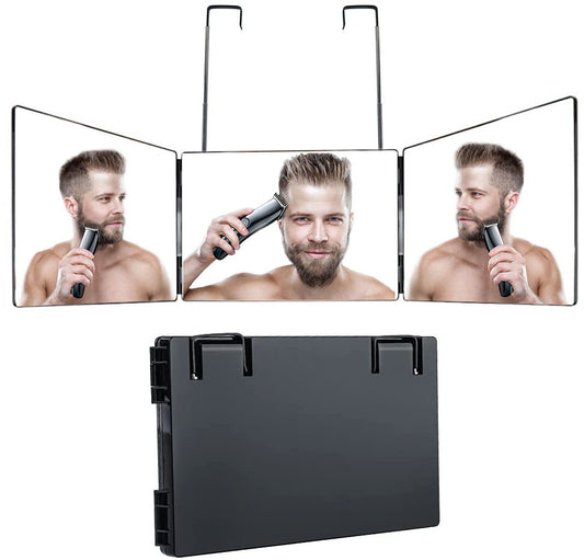 Espejo de Maquillaje Telescópico Plegable de Tres Caras