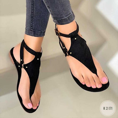 Sandalias Planas Casuales Talla Grande con Hebilla de Playa - Image 12