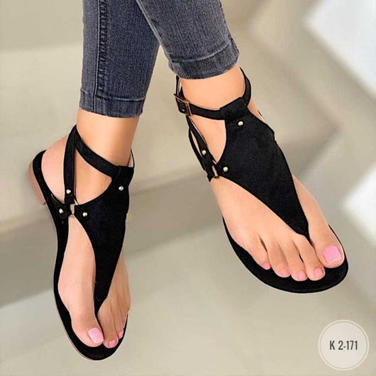 Sandalias Planas Casuales Talla Grande con Hebilla de Playa - Image 12