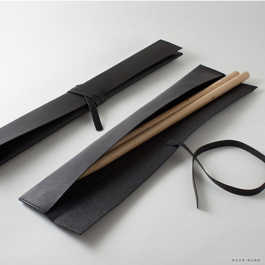 Estuche de Cuero para Baquetas - Pack Doble con Almacenamiento en Madera - Image 3