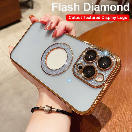 Funda Telefónica con Diamantes Electrochapados y Protector de Lente - Image 19