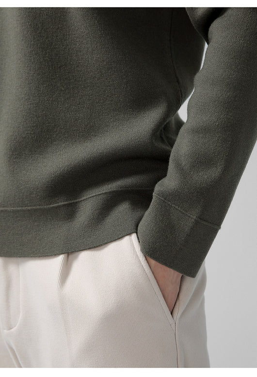 Suéter de Punto Casual en Lana de Cordero - Diseño Liso y Moderno - Image 34