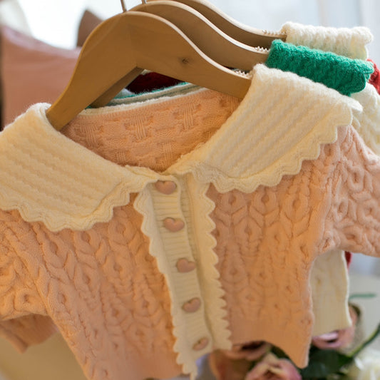 Cardigan Tipo Solapa Estilo Coreano para Niñas - Image 2