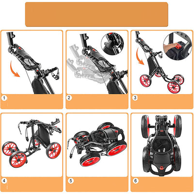 Carrito de Golf Plegable con 4 Ruedas - Transporte Fácil - Image 6