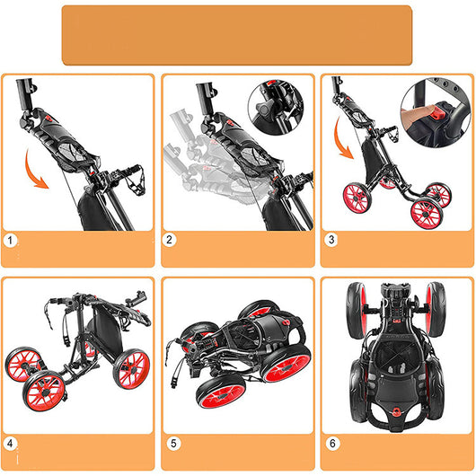 Carrito de Golf Plegable con 4 Ruedas - Transporte Fácil - Image 6