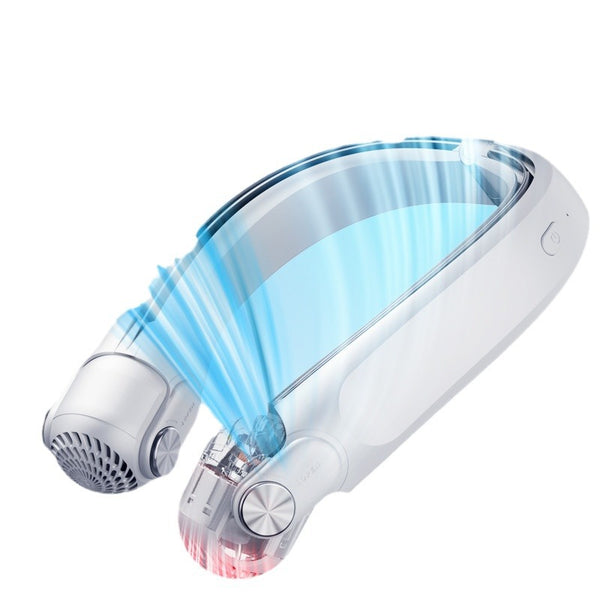 Ventilador Portátil de Cuello sin Aspas Blanco Lujo 3 Velocidades Recargable USB