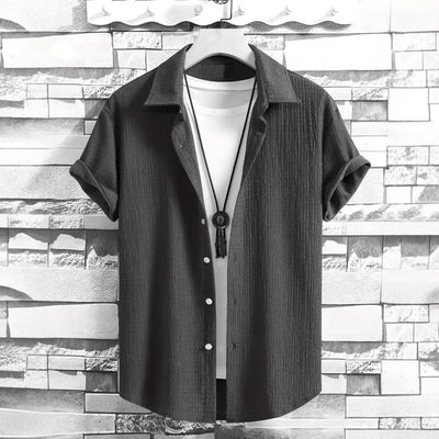 Camisa Casual de Manga Corta Holiday Leisure sin Arrugas para Hombre - Image 4