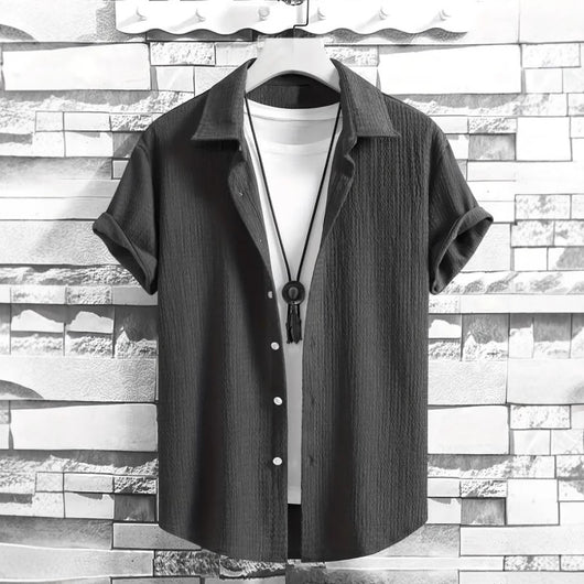 Camisa Casual de Manga Corta Holiday Leisure sin Arrugas para Hombre - Image 4