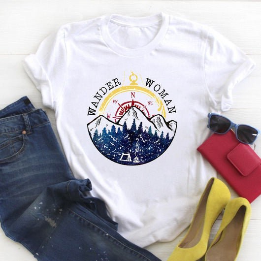 Camiseta Unisex Estampado Arte y Literatura de Montaña