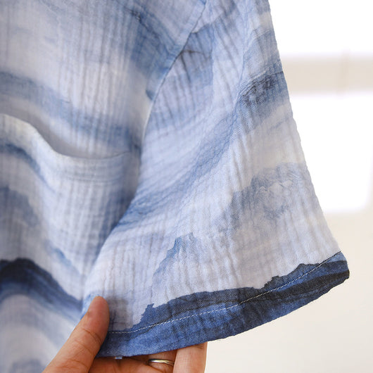 Pijama Corto para Hombre en Crepe de Algodón Doble Hilado - Image 14